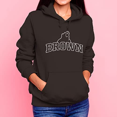 UGP Campus Apparel NCAA Officially licensed College - University Team Color Arch Logo Hoodie, Brown University Bears Dk Chocolate, Medium — view 2