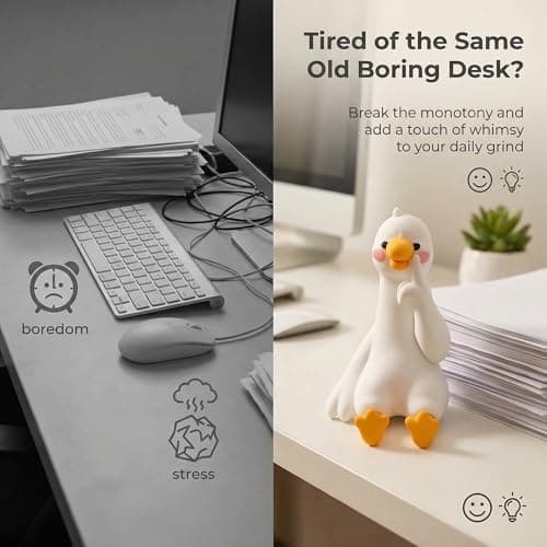 Z-oneMart 4PCS So Tired Lazy Duck Mini Desk Decor, Resin Goose Figurine Computer Monitor Decor, Lazy Goose Computer Decorations, Cute Duck Statues for Office Desk, Car Dashboard,Funny Desk — view 2