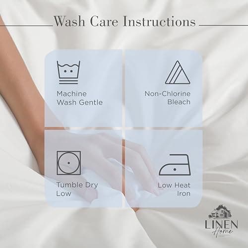 Linen Home 100% Cotton Percale Sheets Queen Size, Baby Blue, Deep Pocket, 4 Pieces Set - 1 Flat, 1 Deep Pocket Fitted Sheet and 2 Pillowcases, Crisp Cool and Strong Bed Linen — view 4