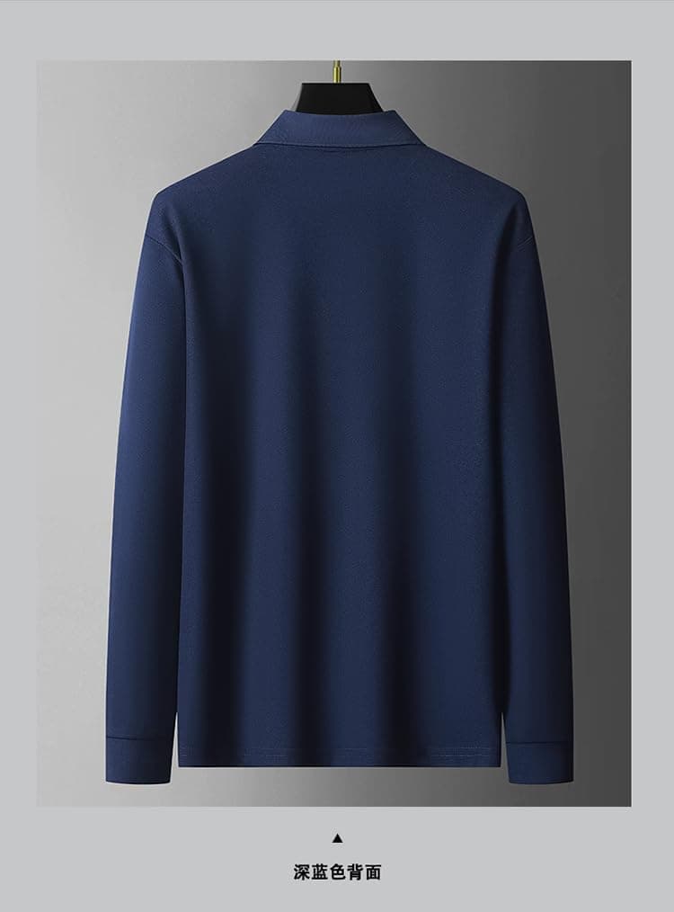 Camisa de golf de manga larga para hombre, absorbe la humedad, ajuste seco, rendimiento sólido, casual, piqué, polo de golf para hombre — view 2