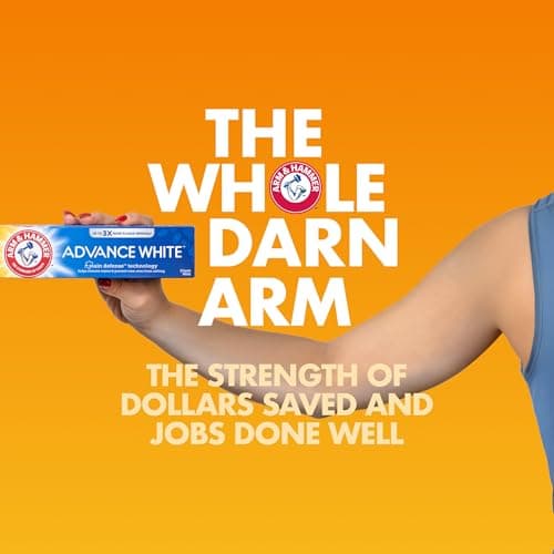ARM & HAMMER Advance White Toothpaste, Teeth Whitening Baking Soda Toothpaste with Stain Defense Technology and Fluoride, Clean Mint Flavor, 6.0 Oz (4 Pack) — view 3