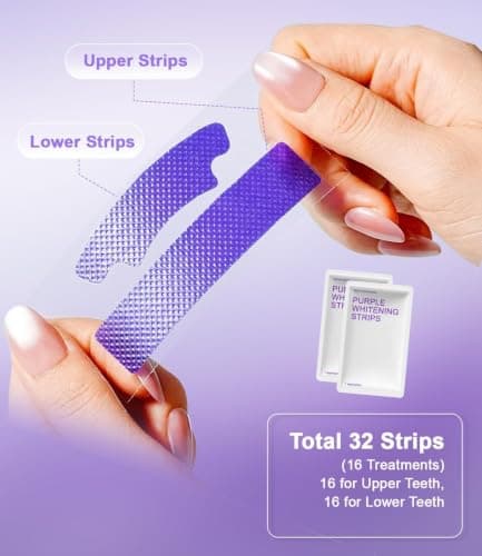 Purple Teeth Whitening Strips, No Hydrogen Peroxide (32 Strips) — view 4