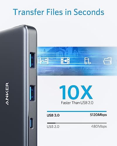 Anker USB C Hub, 7in1 Multi-Port USBC Hub with 4K HDMI, 85W PD, USB-C and 2 USB-A 5Gbps Data Ports, microSD and SD Card Reader, for MacBook Air, MacBook Pro, XPS, and More (Charger not Included) — view 5