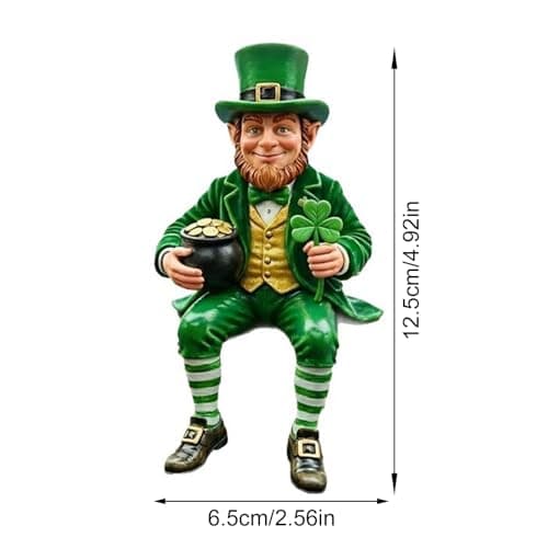 Festives Irish Leprechaun Figurine Resin Craft Shelf Sitters Patricks Day Ornament for Table Display and Gifting Patricks Day Leprechaun Statue — view 4