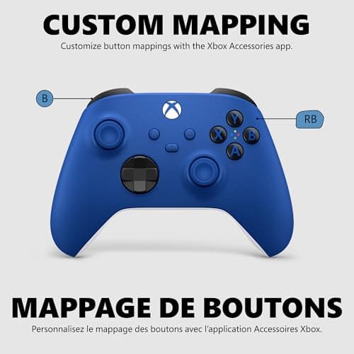 XBOX Core Wireless Gaming Controller – Shock Blue for Series X|S, One, Windows PC, Android, and iOS — view 4
