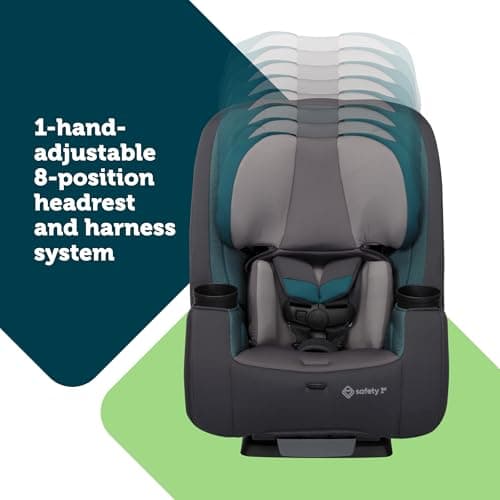 Safety 1st TriMate 3-in-1 Convertible Car Seat, Slim Fit, Infant to Big Kid Car Seat, Easy-Install Harness, Machine-Washable Cover, Dishwasher-Safe Cup Holders, 5-100 lbs, Sharkskin — view 3