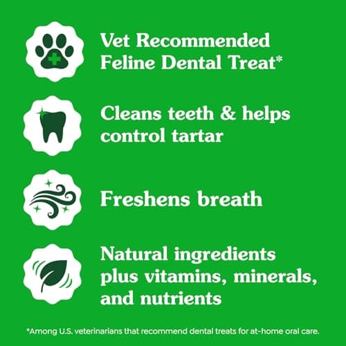 GREENIES Feline Cat Treats Natural Dental Care, Oven Roasted Chicken Flavour, 2.1oz. Pouch — view 2
