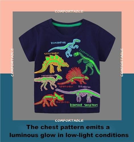 Winzik Boys Shirts, Toddler Boys' Tops Tees T Shirts Kids Short Sleeve Summer Dinosaur Clothes 2-8T (4-5T, Dinosaur 3#) — view 7