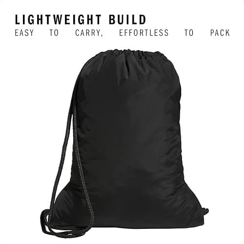 adidas Alliance Sackpack – Drawstring Backpack for Sports, Small Gym Bag, Black/Gold Metallic/3, OSFA — view 3