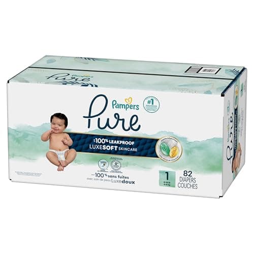 Pampers Pure Baby Diapers, Size 1 (8-14 lbs), 82, Up to 100% Leakproof, Premium Hypoallergenic Soft Diapers — view 15