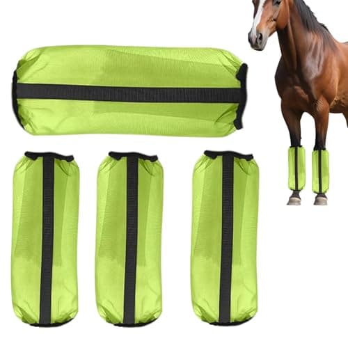 Fly Boots for Horses - Horse Mesh Leg Wraps | Breathable Equine Leggings - for Turnout Stable Competition Sports Training Ranch Farm Backyard — view 4
