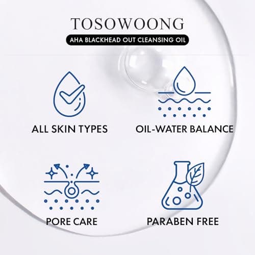 TOSOWOONG AHA Blackhead Out Cleansing Oil, Jojoba Oil, Makeup Remover, Blackhead & Pore Cleaner, Gentle Face Cleanser, Korean Skincare, 150ml, 5.07 fl. oz. — view 3
