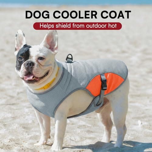 Preferhouse Dog Cooling Vest for Medium Dogs, Dog Cooling Jacket with Mesh and D Ring, Pet Reflective Stripe Jacket for Summer, Orange-M — view 5