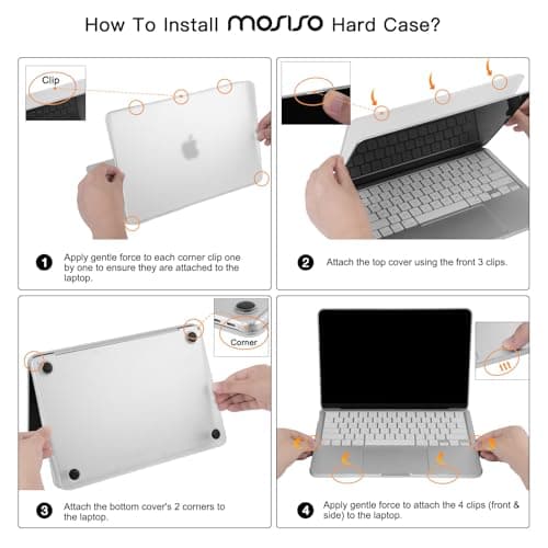 MOSISO Compatible with MacBook Neo Case 13 inch 2026 Release Model A3404, Seamlessly Closes&Fingerprints-Resistant Protective Hard Shell Cover, Great for Work Travel Study Daily Use, Citrus Clear — view 8