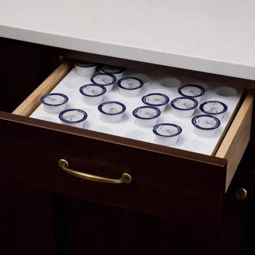 RMAIEYOO Coffee Pod Storage Organizer for Kitchen Drawer, Holds 36 K Cup Pods, Premium Plastic Tray with Non-Slip Mat, Space-Saving Drawer Organizer for Keurig Coffee Capsules — view 2