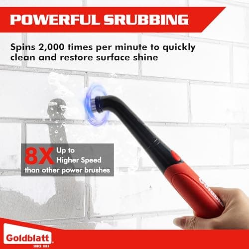 Goldblatt 18-Piece Cordless Electric Spin Scrubber Kit, Handheld Power Brush for Bathroom, Kitchen, Shower, Tile, Grout and Household Surfaces — view 2