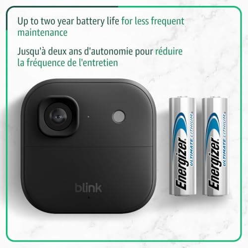 Blink Outdoor 2K+ (newest model) — Wireless smart security camera, 2K video resolution, enhanced audio, two-year battery. Sync Module Core included — 5 camera system (Black) — view 5