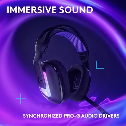 Logitech G522 Lightspeed Wireless Gaming Headset, Full-Band Mic, Advanced Audio, Tri-Connect (Lightspeed, Bluetooth, USB A to C), LIGHTSYNC RGB, for PC & Nintendo Switch/Switch 2 – Black — view 3