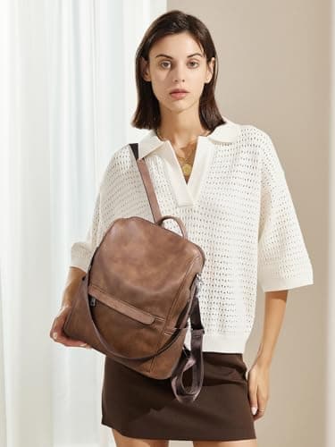CLUCI Backpack for Women Fashion Vegan Leather Designer Bookbag Ladies Convertible Travel Backpack purse for Women