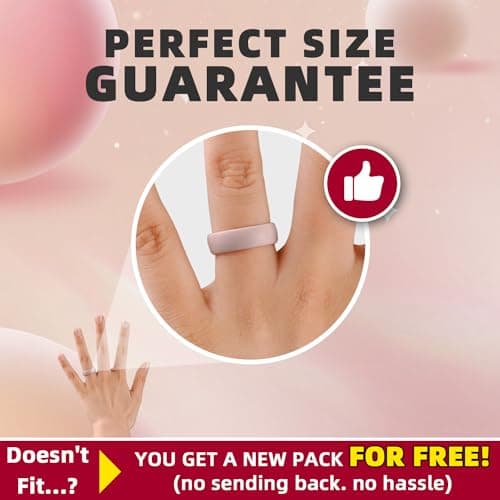 Egnaro Women's Silicone Anniversary Rings, 5.5mm/2.5mm Wide 2mm/1.8mm Thick Stackable Wedding Bands, Comfort Fit Breathable for Nurse, Workout, Pregnancy, Travel, Daily Gift — view 4