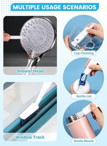 20Pcs Crevice Cleaning Brush Set, Hard Bristle Scrub Brushes Tools for Deep Cleaning Gap,Window Groove Cleaning Brush for Sliding Door, Sill, Tile Lines, Shutter, Corner, Sink, Teapot, Bottle — view 4