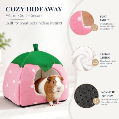 Tierecare Guinea Pig Hideout 2 Pack Guinea Pig Bed House Cage Accessories Cozy Hide-Out for Hedgehog Ferret Chinchilla&Other Small Animals — view 3