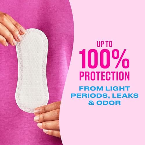 Carefree Acti-Fresh Panty Liners, Soft and Flexible Feminine Care Protection, Regular, 120 Count