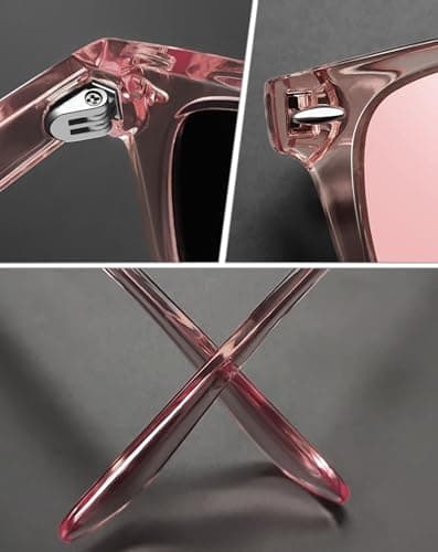 Joopin Square All Pink Sunglasses Retro Designer Oversized Sun Glasses Polarized UV Protection Fashion Shades for Women Men — view 4
