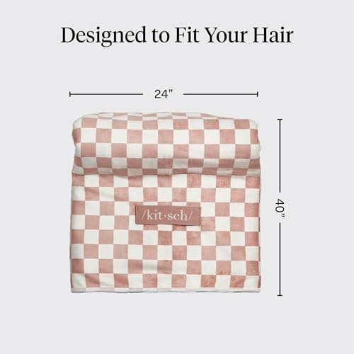 Kitsch XL Plush Microfiber Hair Towel Wrap for Women - Terracotta, 40x24 in — view 3