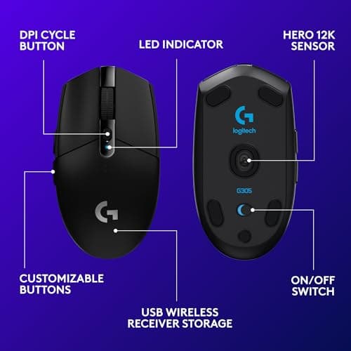Logitech G305 Lightspeed Wireless Gaming Mouse - Black — view 5