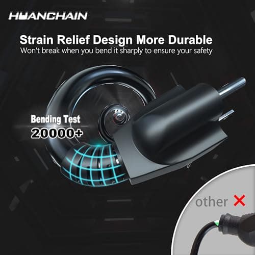 HUANCHAIN 10 FT 16 Gauge Black Indoor Outdoor Extension Cord Waterproof, Flexible Cold Weather 3 Prong Electric Cord Outside, 13A 1625W 125V 16AWG SJTW, ETL Listed