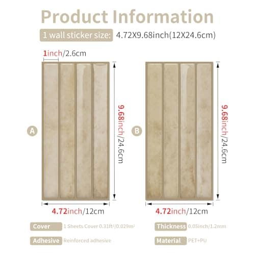 24 piece 3D smart backsplash tiles peel and stick for kitchen bathroom vanity RV decor,adhesive marble backsplash stickers stick on wall tiles — view 5