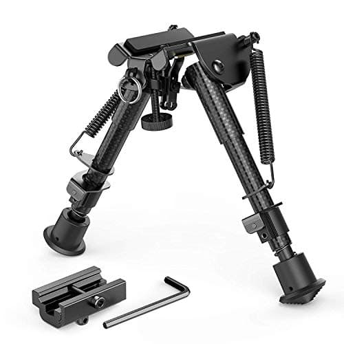 Feyachi Carbon Fiber Tactical Rifle Bipod 6"-9" Adjustable with Picatinny/Mlock Adapter