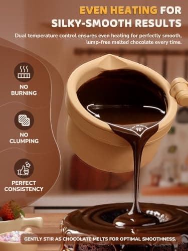 LUSHYUM Electric Chocolate Melting Pot with 2 Insert Pots, 4-Cup Chocolate — view 2