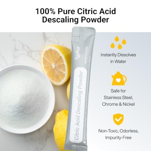 Typhur Ice Maker Cleaner and Descaler, 12 Packs Pure Citric Acid Powder, Universal Descaling Solution Nickel Safe for Countertop Ice Machines, Also Compatible with Coffee Makers and Kettles