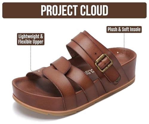 Project Cloud Platform Sandals for Women Strappy Wedges Plush Insole 2026