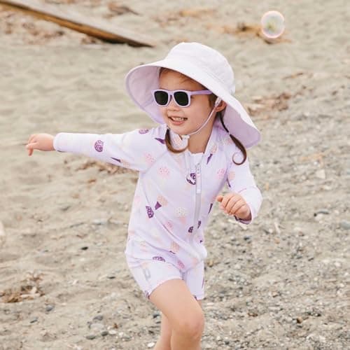 Jan & Jul Grow-with-Me Wide Brim UPF Hat for Toddlers with Neck Flap (M: 6-24 Months, Lavender) — view 4