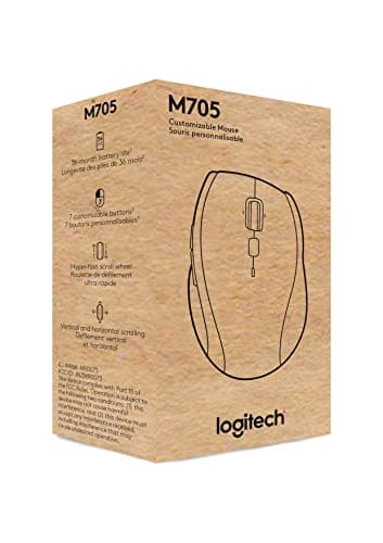 Logitech M705 Marathon Wireless Mouse, Gaming Mouse Wireless, 2.4 GHz USB-A Receiver, 5-Programmable Buttons, 3-Year Battery, PC, Mac, Laptop, Chromebook - Black — view 8