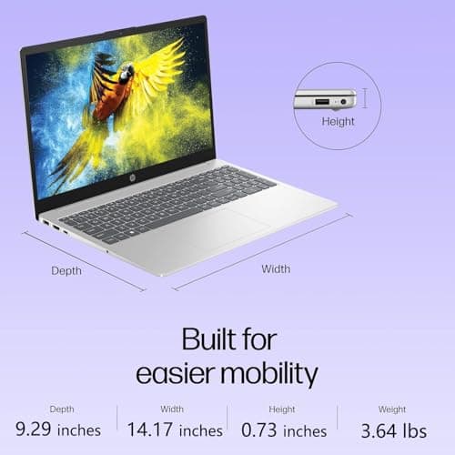 HP Pavilion 15.6" FHD Laptop Computer, 8GB DDR4 RAM, 256GB PCIe SSD, Intel N100 CPU, 2026 Edition, Portable Design, WiFi 6, Bluetooth, Webcam, Type-C, Office 365, Windows 11, Light Gray — view 5