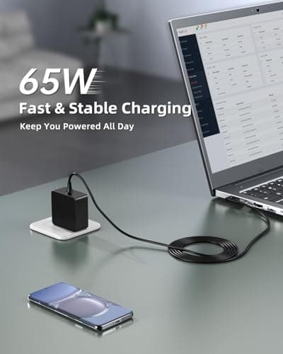 Superer Charger Fit for Lenovo Laptop, Ideapad 1 3 5, Slim 3 5 7, S340 S145 330 320 310, Flex 5 4 14 15, V14 V15 V17, Upgraded Version, Foldable Plug, Lengthened Power Cable, Charging Light, 65W 45W — view 5