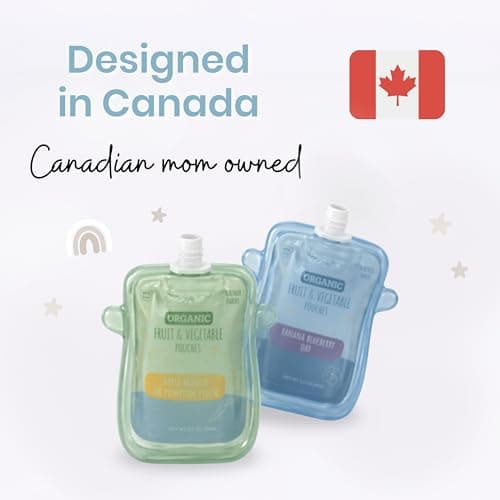 Baby Bliss 2 Pack Pouch Holder No Squeeze, Canadian Mom Owned Brand, Baby Food Pouches Container for Baby Feeding, Mess Free for Baby Led Weaning, BPA Free — view 2
