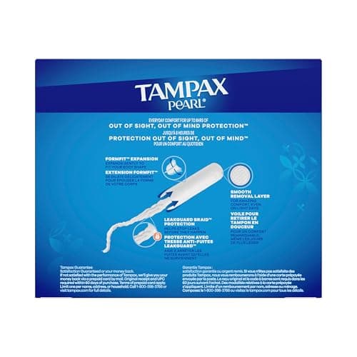 Tampax Pearl Tampons, with LeakGuard Braid, Super Absorbency, Unscented, 50 Count — view 9