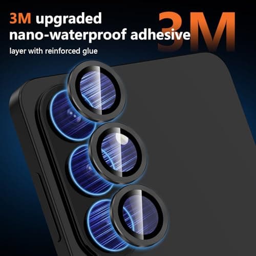 Avocase for Samsung Galaxy S26 Camera Lens Protector, Individual Metal Ring Tempered Glass Lens Cover, [Strong Adsorption] Scratch Resistant Ultra-Thin HD Clear Lens Cover, 1 Set-Black — view 3