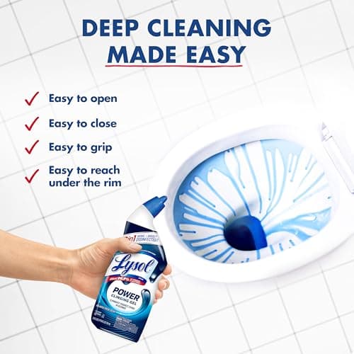 Lysol Toilet Bowl Cleaner, Max Strength Bathroom Cleaning Supplies, Toilet Bowl Cleaner Clinging Gel, Home Essential, Instant Stain Removal, Disinfecting and Deodorizing, Bleach Free, 24 oz (2 ct) — view 4