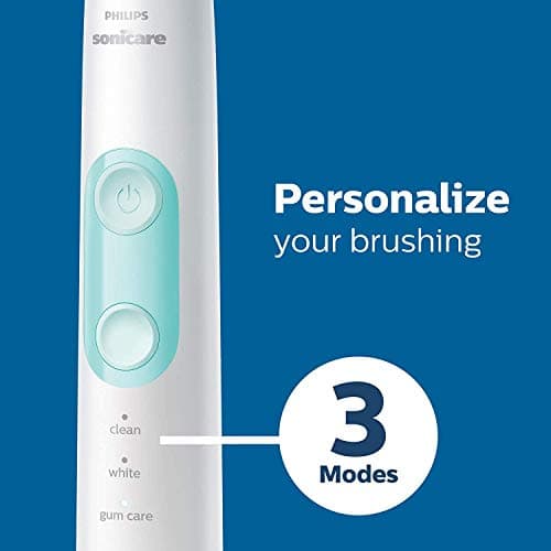 Philips Sonicare ProtectiveClean 5300 Rechargeable Electric Toothbrush, with Pressure Sensor, 3 Cleaning Modes, SmarTimer and QuadPacer, with 2 Bonus Brush Heads, Travel Case, Black, Model HX6423/34 — view 4