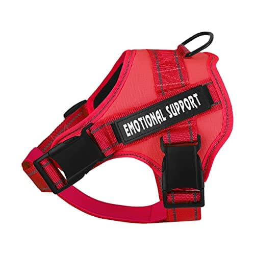 voopet Service Dog Harness, Emotional Support Pet Vest Harness, Reflective Breathable and Adjustable No-Pull ESA Dog Harness for Small Medium Large Dogs (with 4 PCS Removeable Tags)