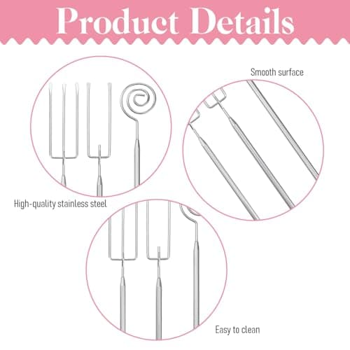 3 Piece Chocolate Dipping Tool, Stainless Steel Candy Dipping Tools, Chocolate Dipping Fork Supplies, Fondue Fork, Spiral Fork for Chocolates, Fondue, Baking — view 2