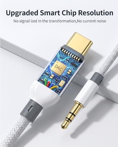 Aux to USB C, Aux Cord to USB C to 3.5mm Audio Headphone Jack Adapter [2 Pack, 4FT], Hi-Fi DAC Dongle Aux Cord Compatible with iPhone 17/16/15 Pro Max, Samsung S25/S24/S23, iPad Pro, Pixel, Car Stereo — view 4
