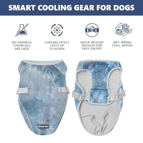 Spark Paws Dog Cooling Vest - SPF 50 UV Sun Protection - Summer Heat Relief Gear for Dogs, Lightweight, Evaporative Cooling - Dog Anxiety Relief Vest During Hot Days - Ice Blue, XL