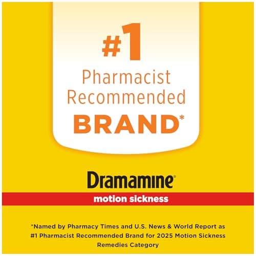 Dramamine Motion Sickness Less Drowsy, Travel Vial, Multicolor, 8 Count — view 3